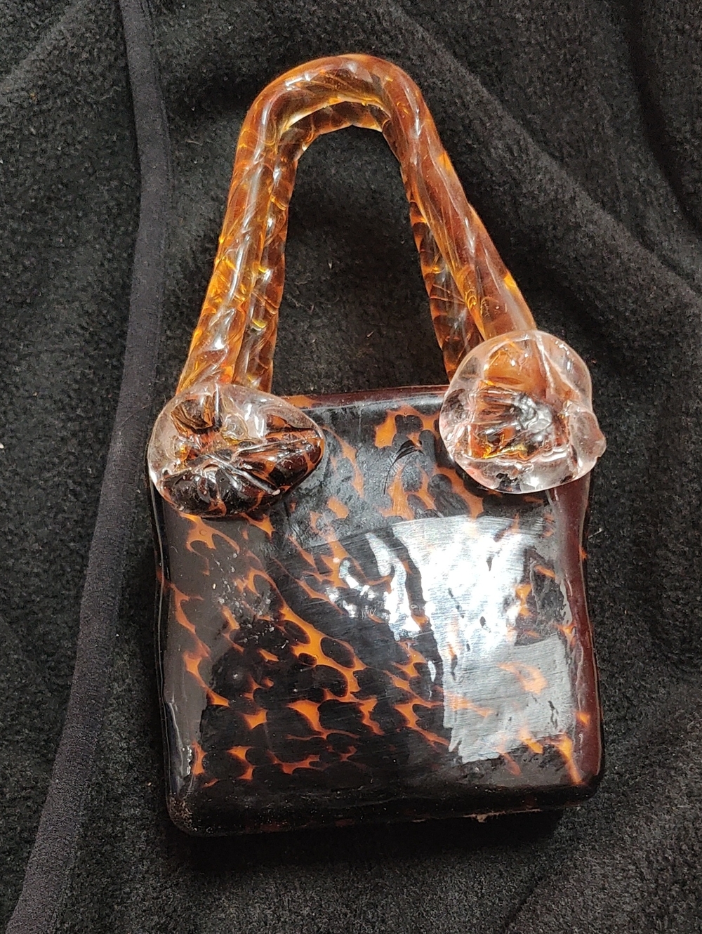 Tortoiseshell Mini Top-Handle glass Bag - Brown